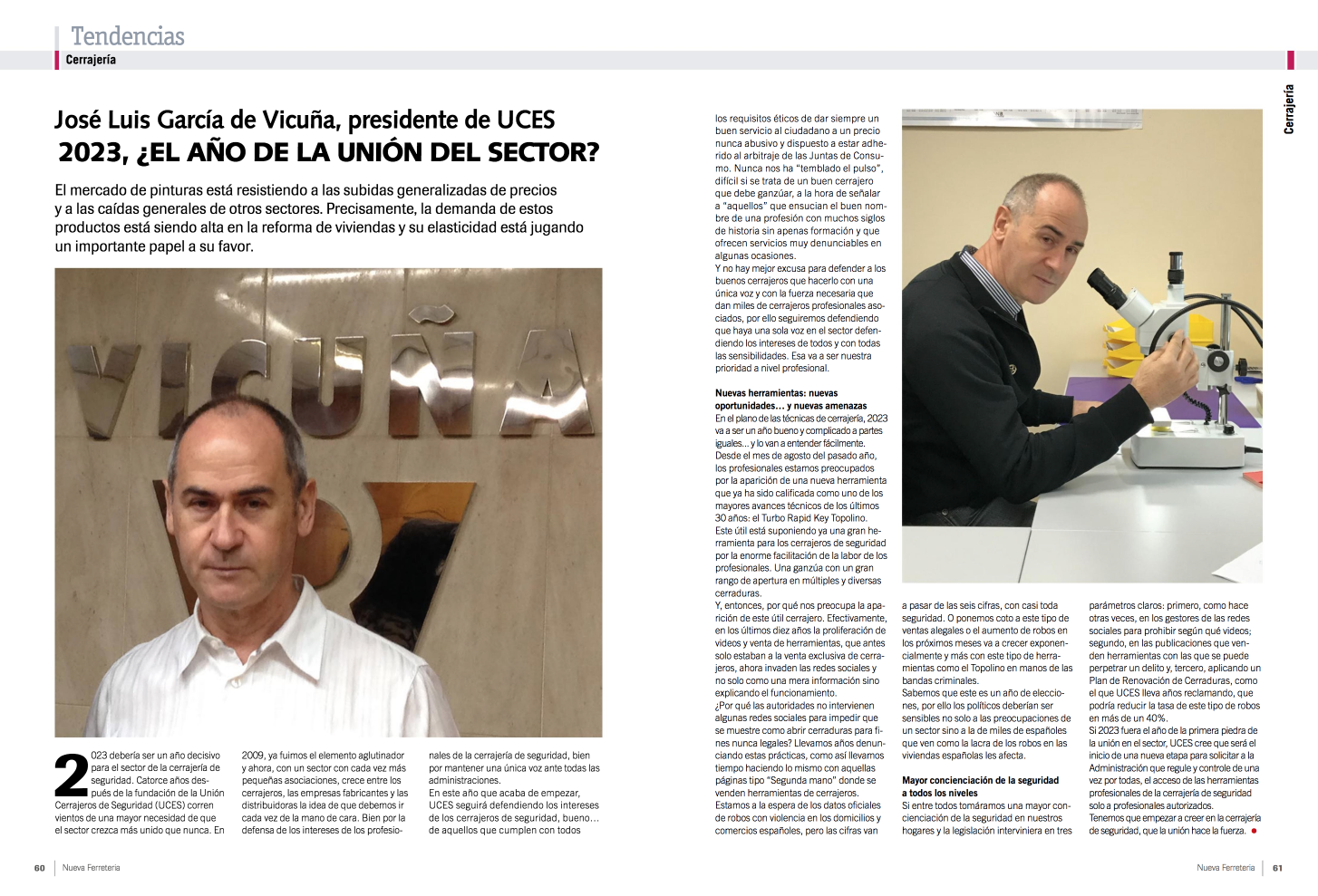 La entrevista al presidente de UCES en la versión en papel de Nueva Ferretería